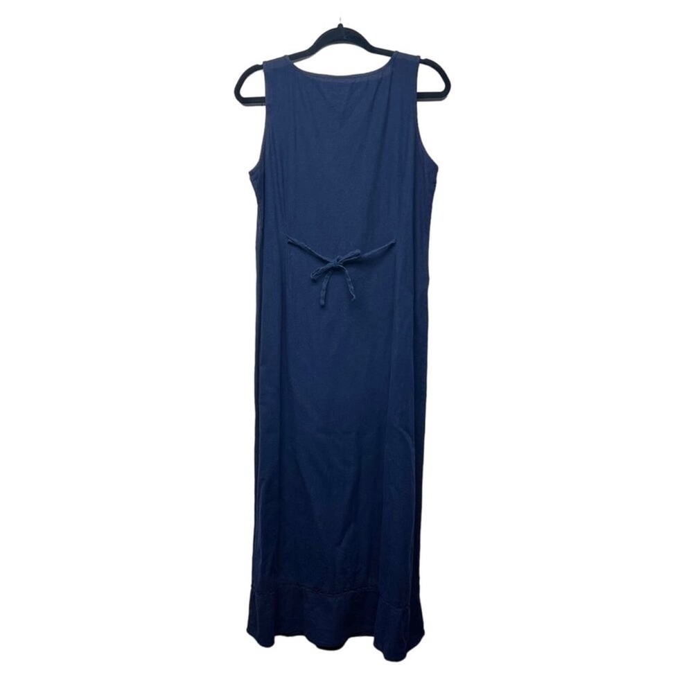 April Cornell Linen Blend Sleeveless Navy Blue Womens Maxi Denim Dress Sz Small - Picture 6 of 9